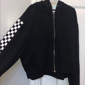 black & white checkered cropped forever 21 jacket!